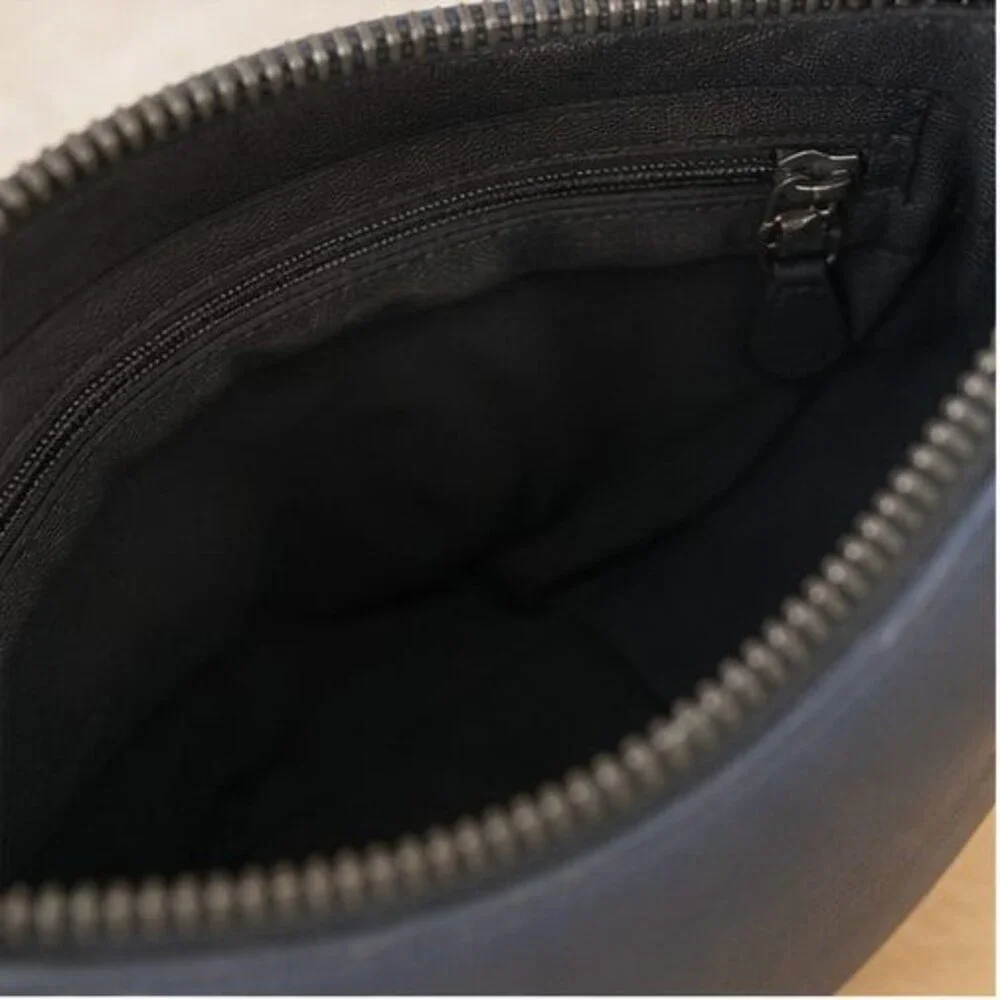Navy Faux Leather Bag